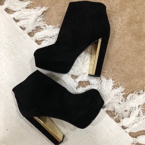 Suede platform booties